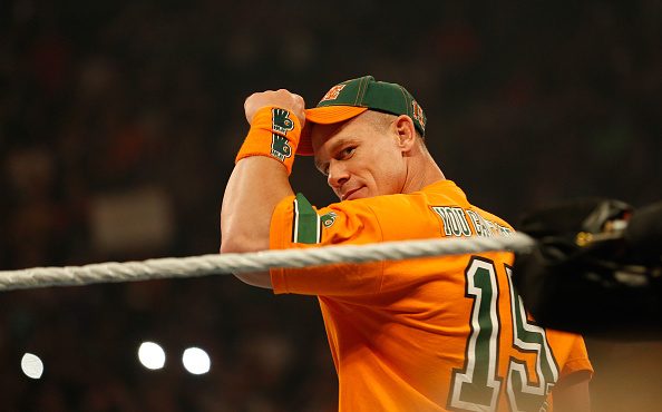 NEW YORK, NY - AUGUST 23:  John Cena enters the ring at the WWE SummerSlam 2015 at Barclays Center ...