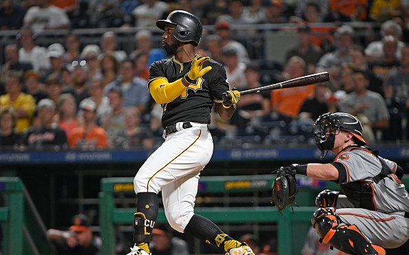 PITTSBURGH, PA - SEPTEMBER 26:  Andrew McCutchen #22 of the Pittsburgh Pirates hits a grand slam ho...