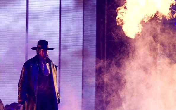 HOUSTON - APRIL 05:  The Undertaker makes his way to the ring for his match with Shawn Michaels at ...
