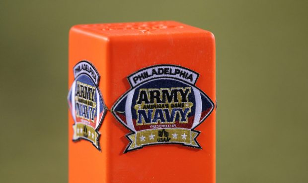PHILADELPHIA - DECEMBER 11: A view of the Army-Navy game logo on a pylon during a game between the ...