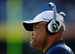 SAN DIEGO, CA - AUGUST 11: Linebackers coach Ken Norton Jr. of the Seattle Seahawks during the NFL preseason game at Qualcomm Stadium on August 11, 2011 in San Diego, California. (Photo by Kevork Djansezian/Getty Images)