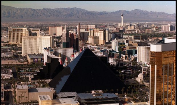E367077. 04/04/00. Las Vegas, Nevada. The Luxor Hotel on the Las Vegas Strip in the Nevada Desert....