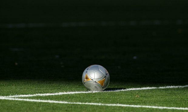 CARSON, CA - MARCH 18: A detailed view of the game ball on the pitch during the MLS match between D...