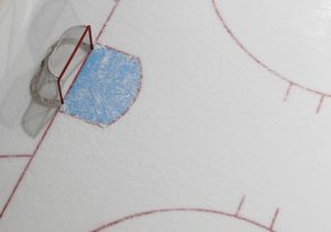 UNIONDALE, NY - MARCH 29:  A graphic view of the net on the hockey rink photographed prior to the game between the Pittsburgh Penguins and the New York Islanders at the Nassau Veterans Memorial Coliseum on March 29, 2012 in Uniondale, New York. The Islanders defeated the Penguins 5-3.  (Photo by Bruce Bennett/Getty Images)