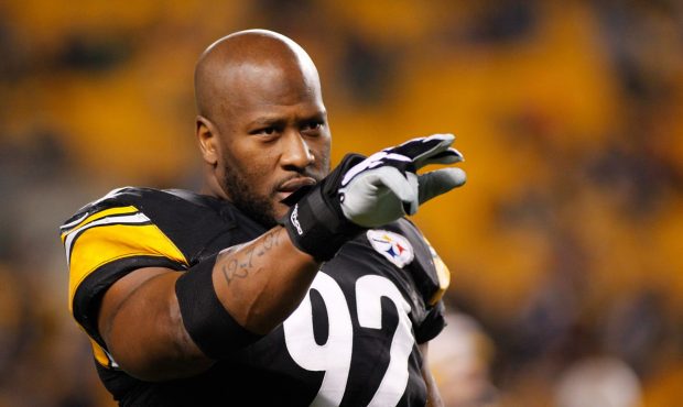 PITTSBURGH, PA - DECEMBER 28: James Harrison #92 of the Pittsburgh Steelers warms up prior to the g...