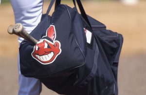28 Feb 2002: A picture of the Cleveland Indians logo printed on a bag during the spring training game between the Minnesota Twins and the Cleveland Indians at Chain of Lakes Park in Winter Haven, Florida. The Twins won 6-4. DIGITAL IMAGE. Mandatory Credit: M. David Leeds/Getty Images