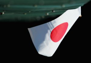 MIAMI - MARCH 26:  The Japanese flag is shown in support of Ai Sugiyama of Japan during her match against Elena Likhovtseva of Russia during the Nasdaq-100 Open, part of the Sony Ericsson WTA Tour, at the Tennis Center at Crandon Park on March 26, 2006 in Miami, Florida.  (Photo by Matthew Stockman/Getty Images)