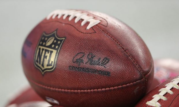 GLENDALE, AZ - OCTOBER 23: Detail of NFL footballs during the NFL game between the Arizona Cardinal...