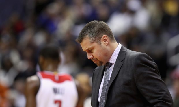 WASHINGTON, DC - NOVEMBER 28: Head coach David Joerger of the Sacramento Kings looks on against the...