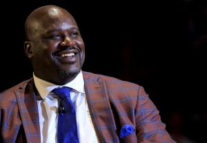 MIAMI, FL - DECEMBER 22:  Shaquille O'Neal has his number retired during a game between the Miami Heat and the Los Angeles Lakers at American Airlines Arena on December 22, 2016 in Miami, Florida. NOTE TO USER: User expressly acknowledges and agrees that, by downloading and or using this photograph, User is consenting to the terms and conditions of the Getty Images License Agreement.  (Photo by Mike Ehrmann/Getty Images)