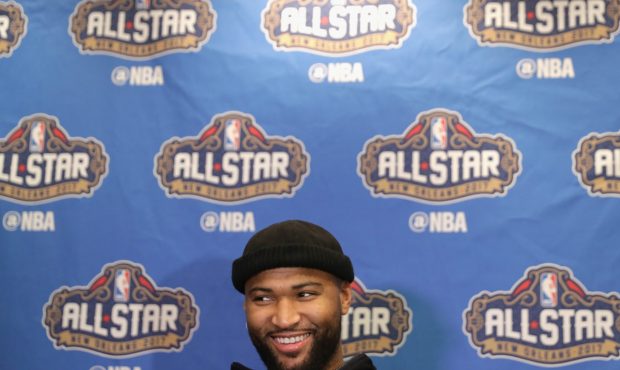 NEW ORLEANS, LA - FEBRUARY 17: DeMarcus Cousins #15 of the Sacramento Kings speaks with the media d...