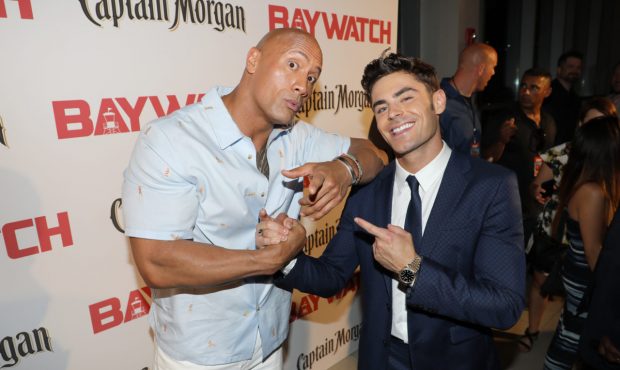 MIAMI, FL - MAY 13: Dwayne Johnson and Zac Efron attend the world premiere of Paramount Pictures fi...