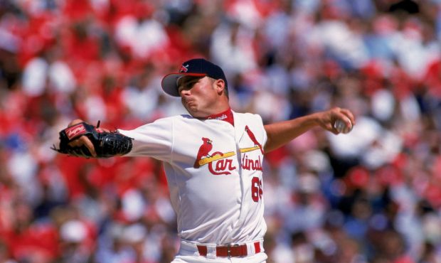 9 Apr 2000: Rick Ankiel #66 of the St. Louis Cardinals winds back to pitch the ball during a game a...