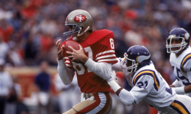 SAN FRANCISCO - DECEMBER 8:  Wide receiver Dwight Clark #87 of the San Francisco 49ers catches a pa...