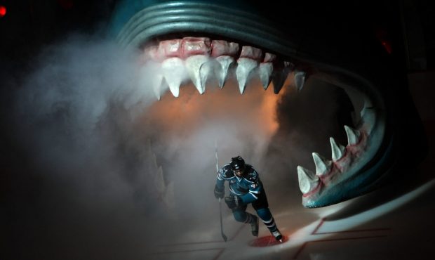 SAN JOSE, CA - NOVEMBER 7:  Marc-Edouard Vlasic #44 of the San Jose Sharks enters the ice against t...
