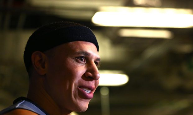 NEW YORK, NY - JUNE 25: Mike Bibby #10 of the Ghost Ballers is interviewed after the game against t...