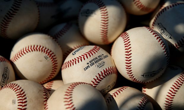 BREWSTER, MA - AUGUST 13: A detail of game balls during game three of the Cape Cod League Champions...