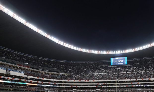 MEXICO CITY, MEXICO - NOVEMBER 19: A general view of Estadio Azteca during the game between the New...