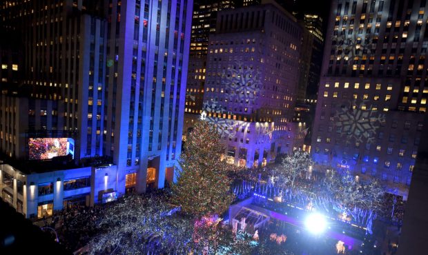 NEW YORK, NY - NOVEMBER 29: A view of Rockefeller Plaza during the 85th Rockefeller Center Christma...