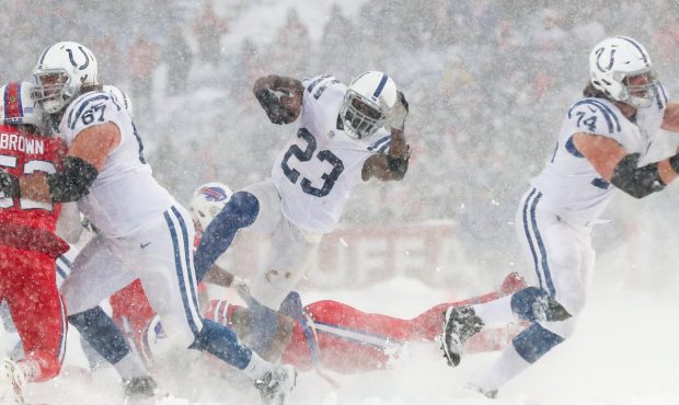 ORCHARD PARK, NY - DECEMBER 10:  Frank Gore #23 of the Indianapolis Colts runs the ball during the ...