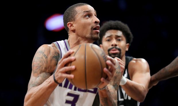 NEW YORK, NY - DECEMBER 20: George Hill #3 of the Sacramento Kings drives to the basket against Spe...