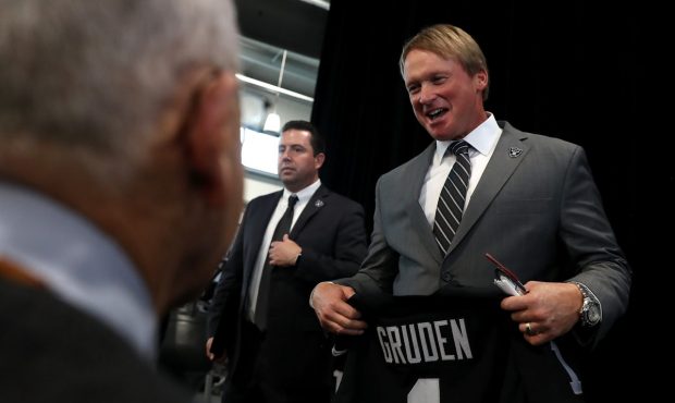 ALAMEDA, CA - JANUARY 09:  Oakland Raiders new head coach Jon Gruden looks on during a news confere...