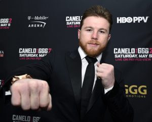 LOS ANGELES, CA - FEBRUARY 27: Boxer Canelo Alvarez poses during a news conference at Microsoft Theater at L.A. Live to announce the upcoming rematch against Gennady Golovkin on February 27, 2018 in Los Angeles, California. (Photo by Kevork Djansezian/Getty Images)
