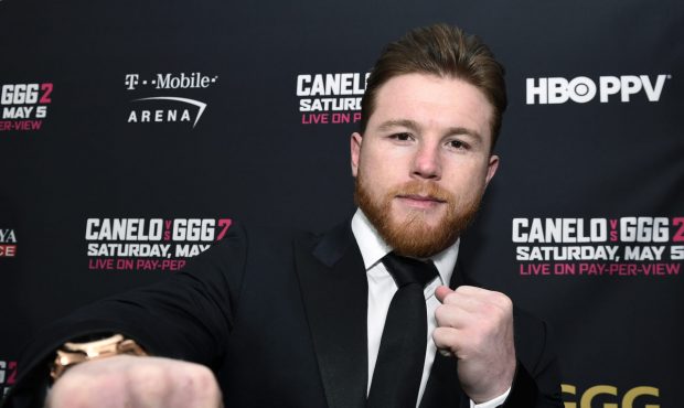 LOS ANGELES, CA - FEBRUARY 27: Boxer Canelo Alvarez poses during a news conference at Microsoft The...