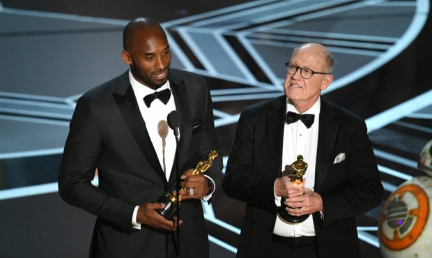 HOLLYWOOD, CA - MARCH 04: Filmmakers Kobe Bryant (L) and Glen Keane accept Best Animated Short Film...