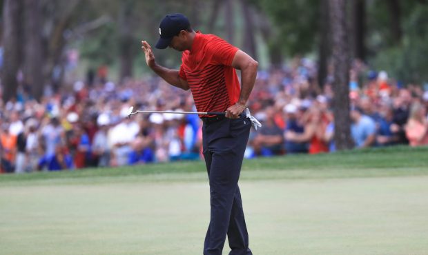 PALM HARBOR, FL - MARCH 11: Tiger Woods reacts after missing a birdie putt on the 18th hole during ...