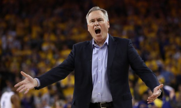 OAKLAND, CA - MAY 20: Mike D'Antoni of the Houston Rockets reacts to a play against the Golden Stat...