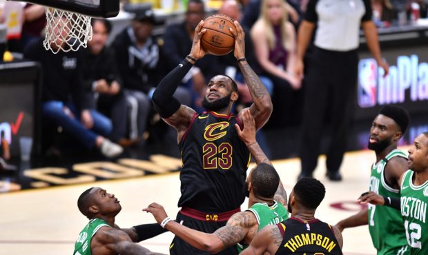 CLEVELAND, OH - MAY 21: LeBron James #23 of the Cleveland Cavaliers drives to the basket against Te...