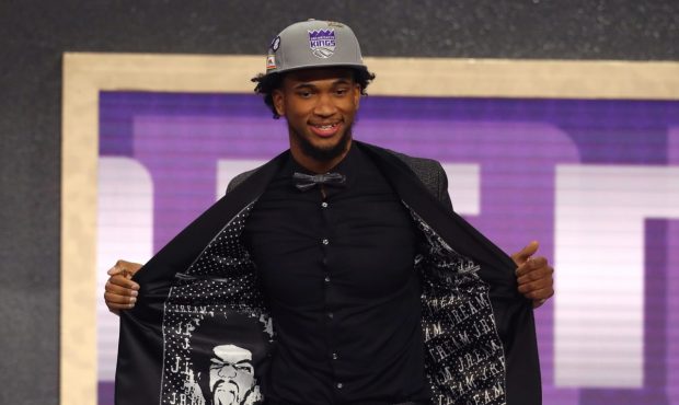 NEW YORK, NY - JUNE 21: Marvin Bagley III poses after being drafted second overall by the Sacrament...