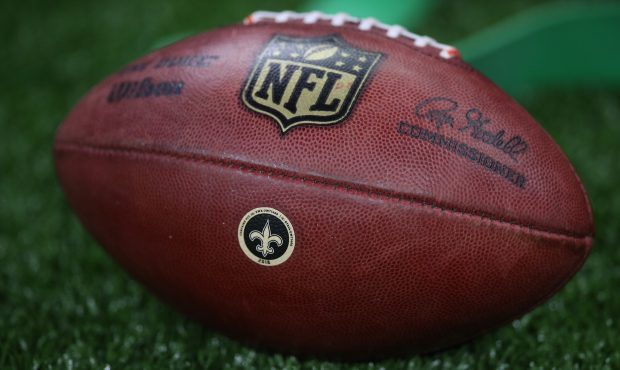 NEW ORLEANS, LA - AUGUST 17: A view of an official Wilson Sporting Goods "The Duke" football with a...