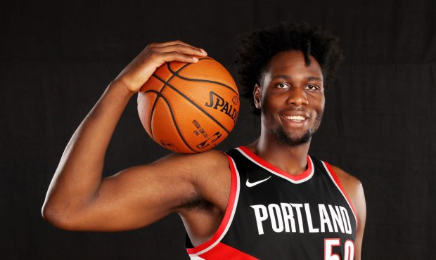 GREENBURGH, NY - AUGUST 11:  Caleb Swanigan of the Portland Trailblazers poses for a portrait durin...
