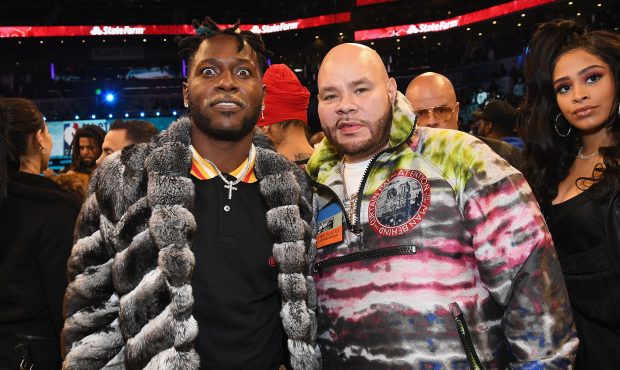 CHARLOTTE, NC - FEBRUARY 17: Antonio Brown (L) and Fat Joe attend the 68th NBA All-Star Game at Spe...