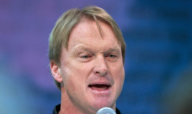 INDIANAPOLIS, IN - FEBRUARY 28: Oakland Raiders head coach Jon Gruden speaks to the media during th...