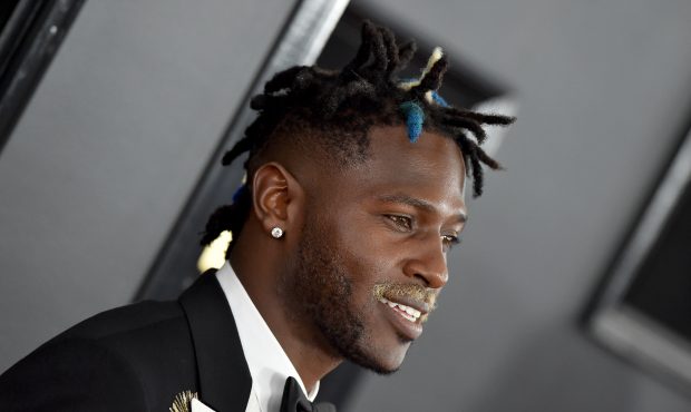 LOS ANGELES, CALIFORNIA - FEBRUARY 10: Antonio Brown attends the 61st Annual GRAMMY Awards at Stapl...