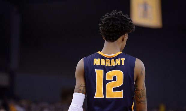EVANSVILLE, IN - MARCH 09: Murray State Racers Guard Ja Morant (12) walks across the court during t...