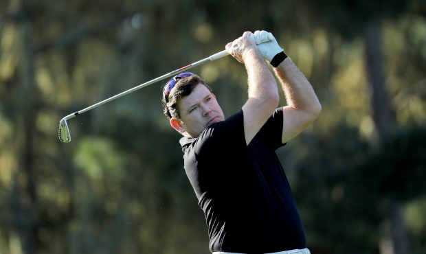 PEBBLE BEACH, CA - FEBRUARY 10: Bret Baier plays his shot from the 12th tee during Round Three of t...
