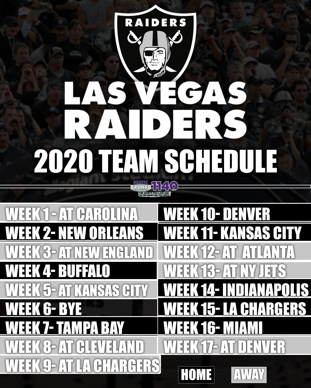 raiders schedule week 1