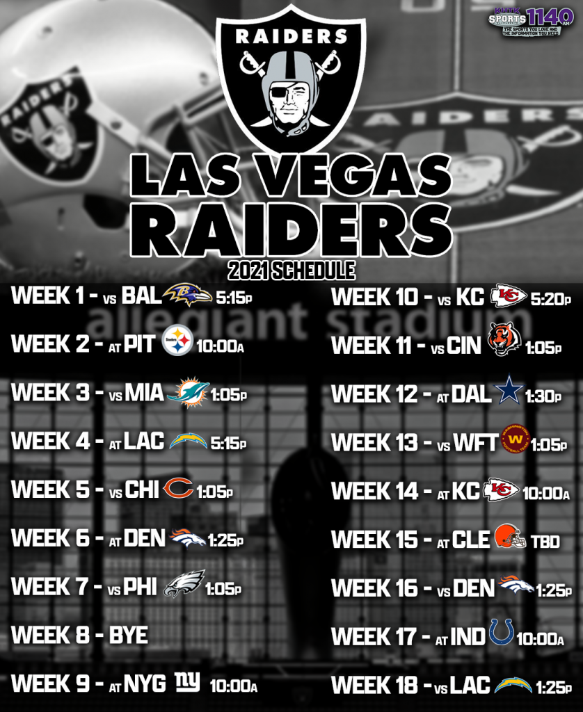 las raiders schedule