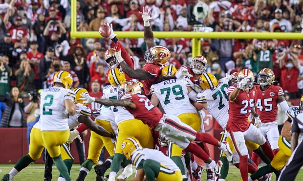 Green Bay Packers Place Kicker Mason Crosby (2) kicks a field goal to defeat the San Francisco 49er...