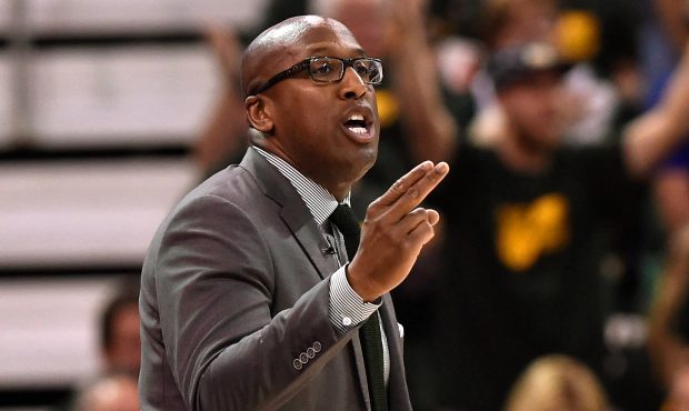 SALT LAKE CITY, UT - MAY 6: Acting head coach Mike Brown of the Golden State Warriors gestures duri...