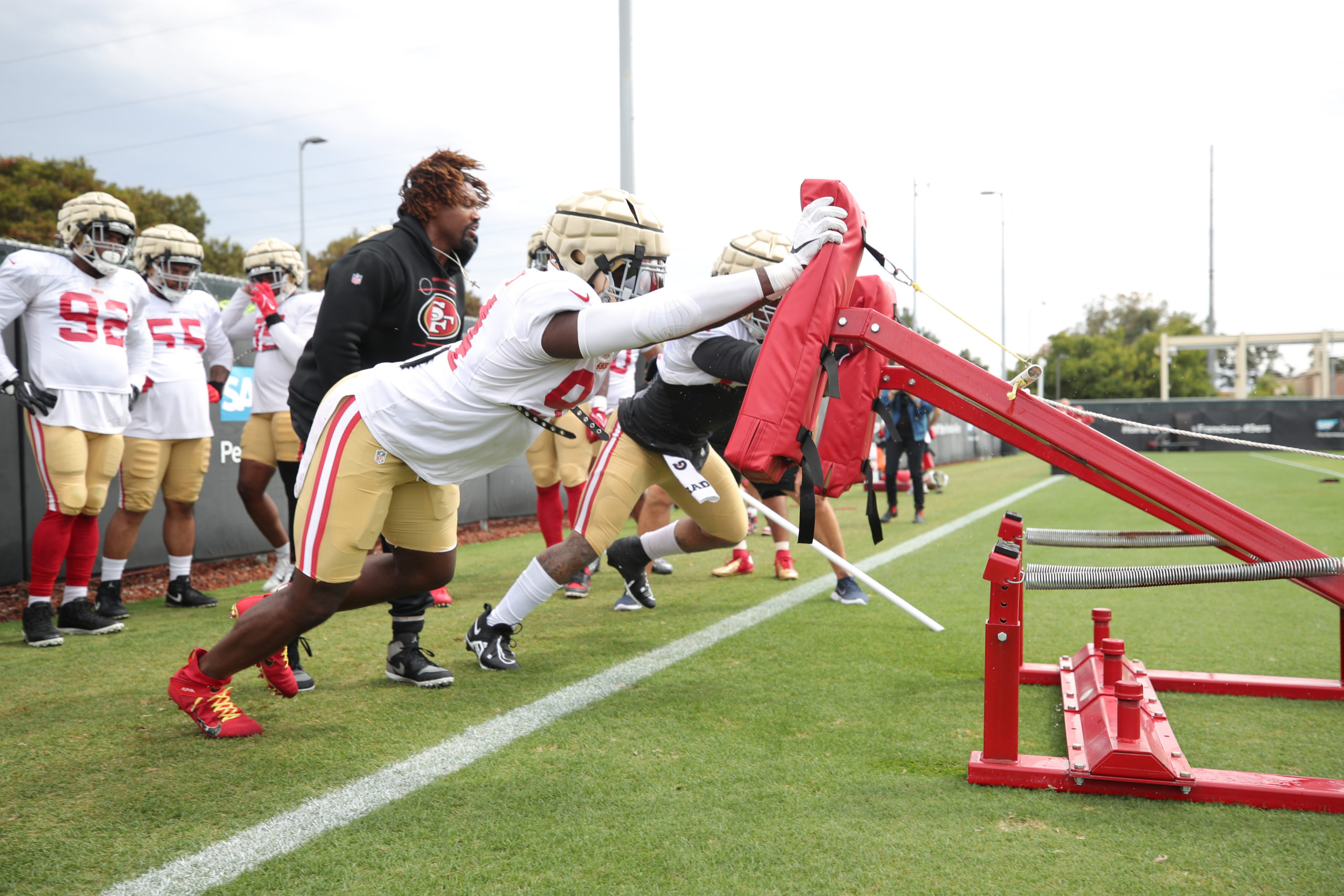 Charles Omenihu #94 of the San Francisco 49ers during training camp at the SAP Performance Facility...