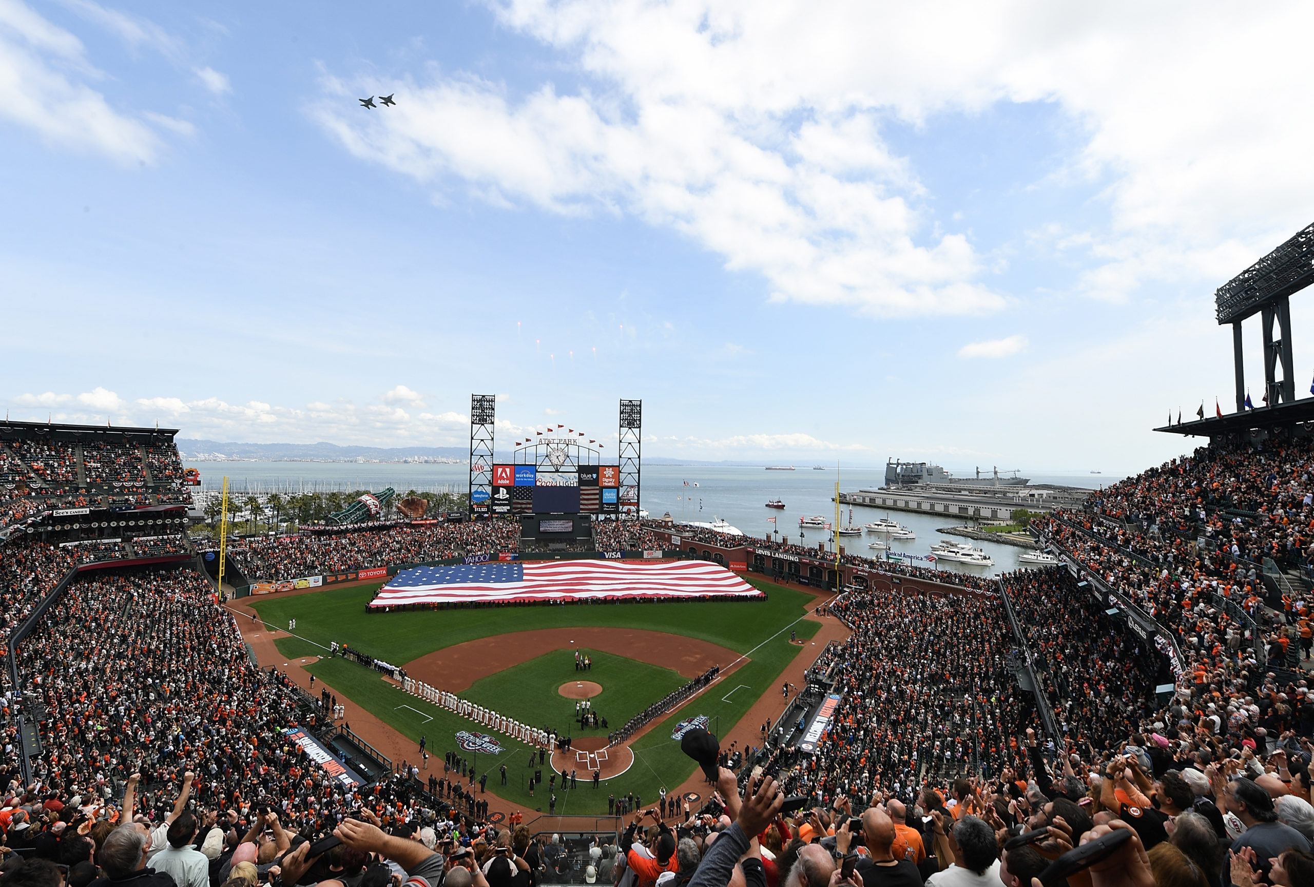 SAN FRANCISCO, CA - APRIL 10: An overview of the inside of AT&T Park as the Arizona Diamondback...