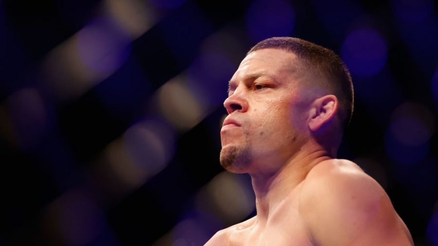 Nate Diaz in the octagon.