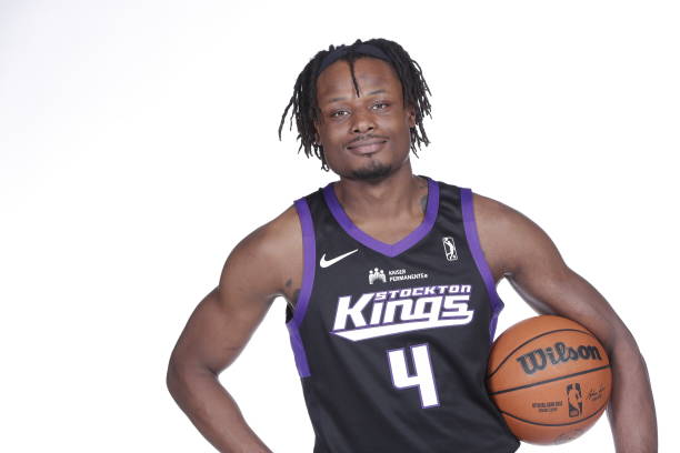 SACRAMENTO,CA. - OCTOBER 24: Deonte Burton #4 of the Stockton Kings poses for a portrait during G L...