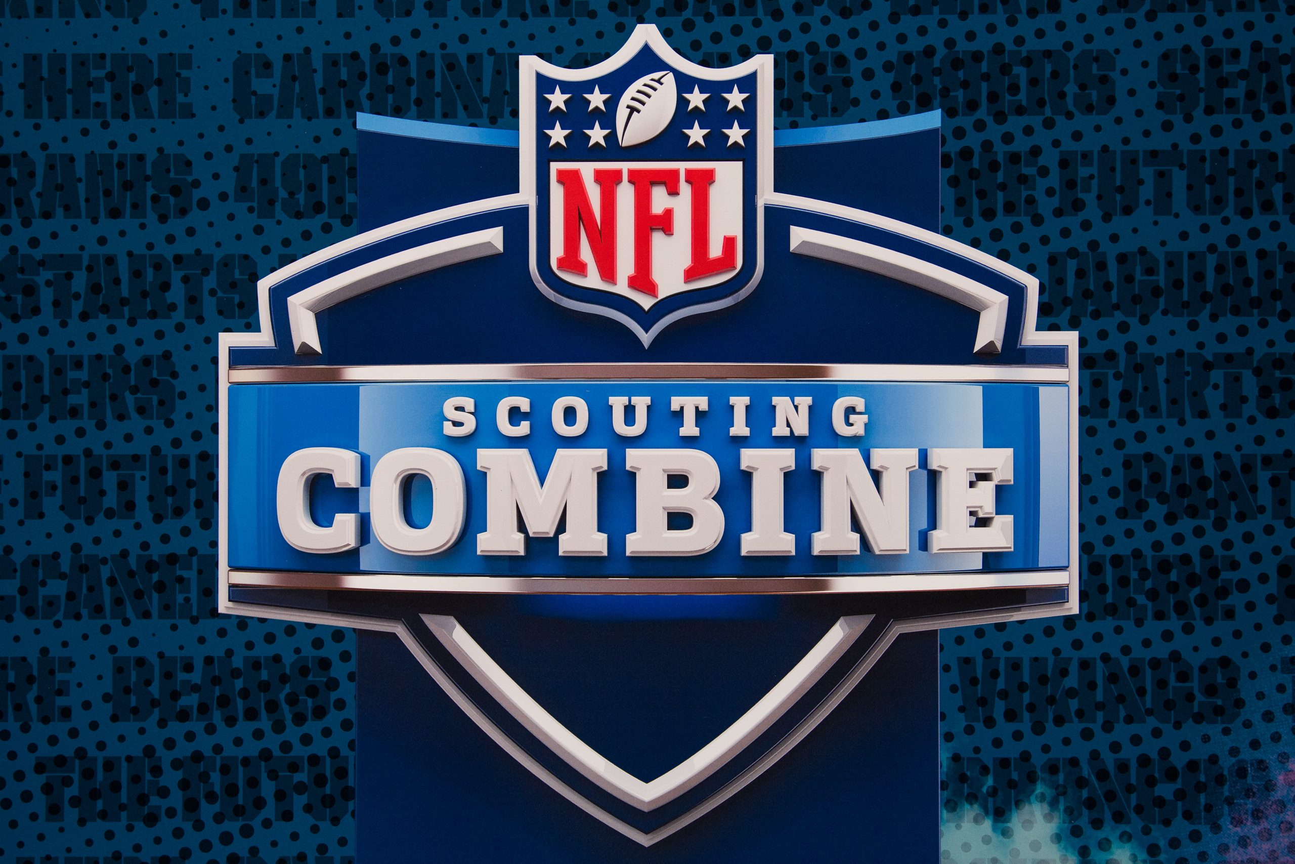 A graphic displaying the Scouting Combine logo during the NFL Scouting Combine on February 25, 2020...