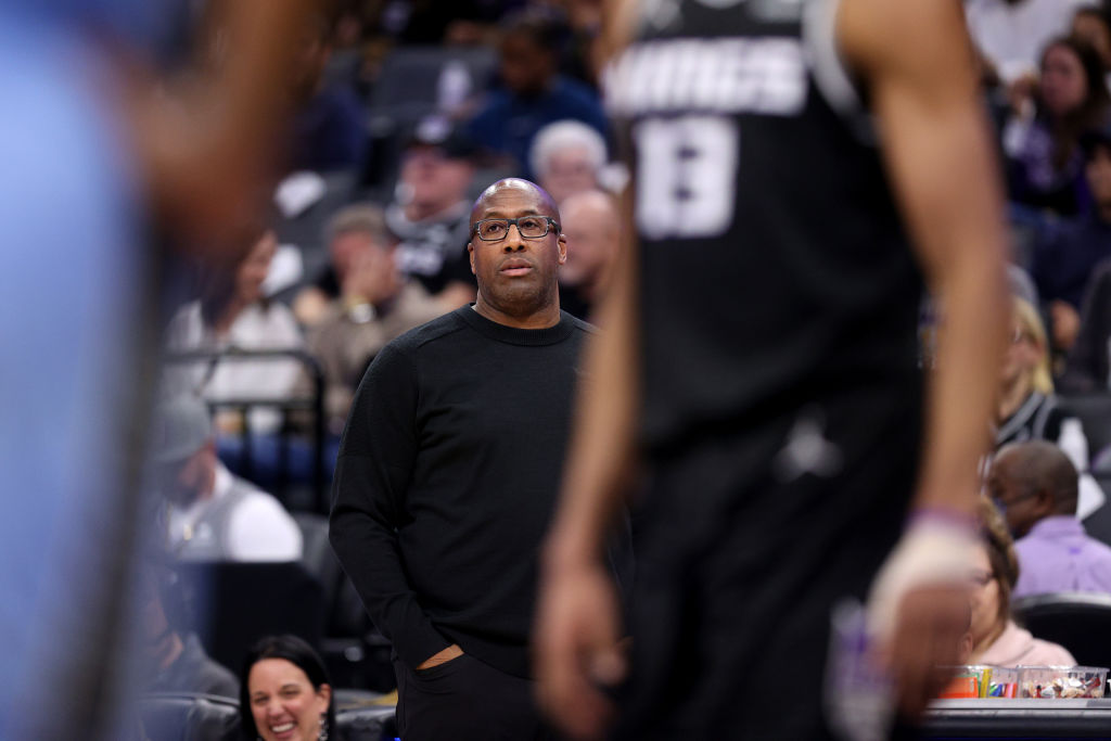 Sacramento Kings head coach Mike Brown watches his team play against the Memphis Grizzlies in the s...